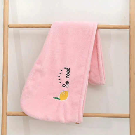 1Pc Embroidery Style Hair Drying Cap, Coral Fleece Thickened Hair Towel for Bathroom, Women's Absorbent Quick Drying Shower Cap,