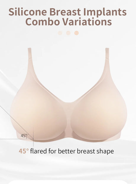LERVANLA Silicone Breasts Pads Forms Pads Chest Women's Fake Boobs Enhancement Magnify Underwear 2-in-1Breast Becomes Big