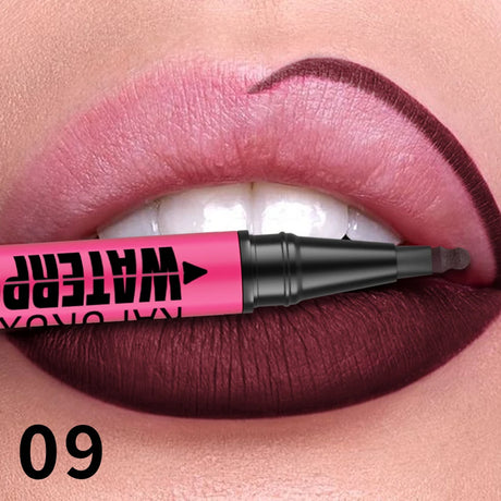 Lip Liner Waterproof, Sweatproof, Matte Multi-color Correcting Liquid Lipstick Pen Sexy Red Brown Lip Makeup for Women Gifts