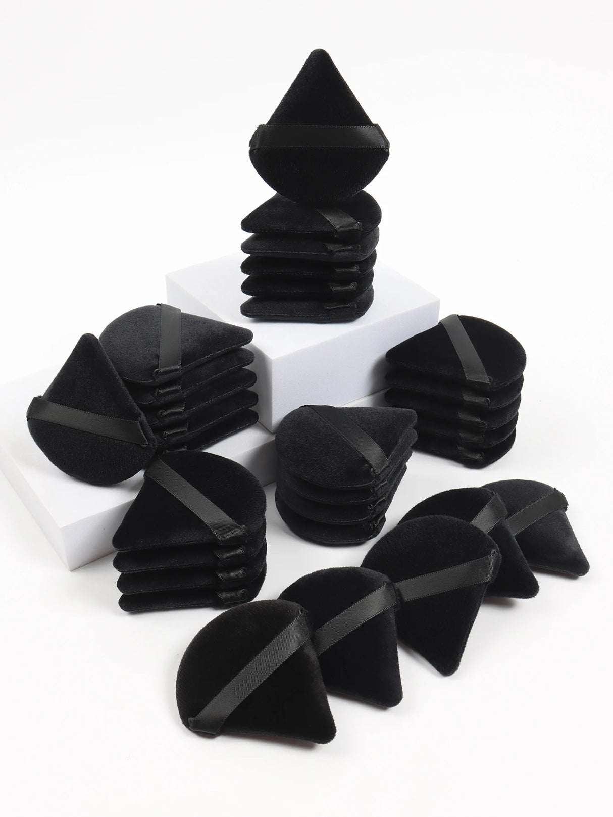 Black Triangle Powder Puff Facial Makeup Sponge Soft Velvet Cosmetics Puff Mixer Beauty Foundation Make-Up Sponge Makeup Access