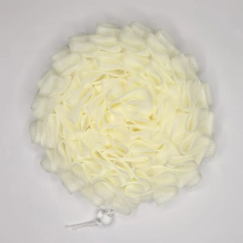 2-In-1 Bath Ball Towel Loofah With Drawstring Closure For Soap Soft Exfoliating Mesh Shower Sponge Skin Care Bathing Tool