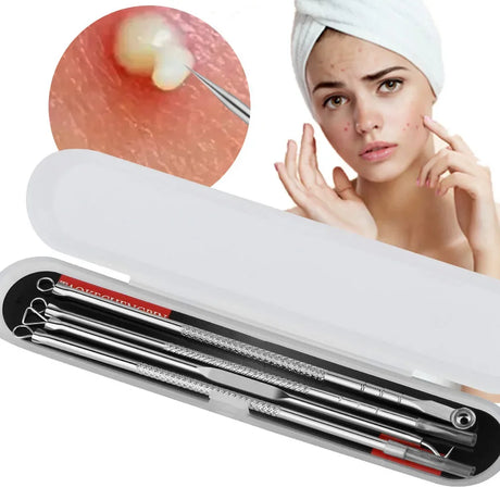 4/8PCS Acne Blackhead Comedone Black Spot Pimple Blemish Remover Skin Care Women Beauty Acne Treatment Pore Cleanser Needle Hook