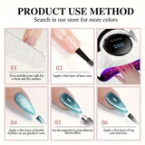 1-6PCS 12ML Human Fantasy Cat Eye Gel Nail Polish Ice Clear High-end Glass Bead Semi-permanent Gel Nail Polish Nail Art Supplies