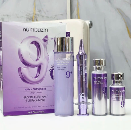 Original Numbuzin No9+ Face Care Collection NAD+ PDRN Glow Boost Toner 5+Glutathione Vitamin Concentrated Essence 3+Bifida Serum