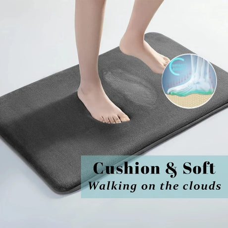 Coral Velvet Absorbent Quick Drying Door Mat Solid Color Bathroom Mat Bathroom Floor Mat Door Mat Household Non Slip Foot Mat