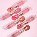 Lip Repair Plumping Lip Gloss, Metal Massage Wand Hydrating Mirror Glass Lip Oil, Waterproof Non-sticky Shiny Lip Tint