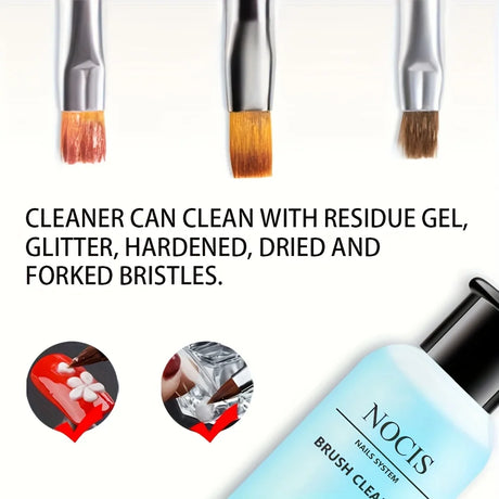NOCIS 75ml Acrylic Nail Brush Cleaner Acrylic Brush Cleaner Liquid, Nail Gel Brush Cleaner Nail Artist Acrylic Brush Cleaner