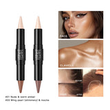 Dual Head Contour Highlighter Stick Sculpt V Face Nose Shadow Concealer Waterproof Long Lasting Smooth Blending Facial Makeup Cosmetics