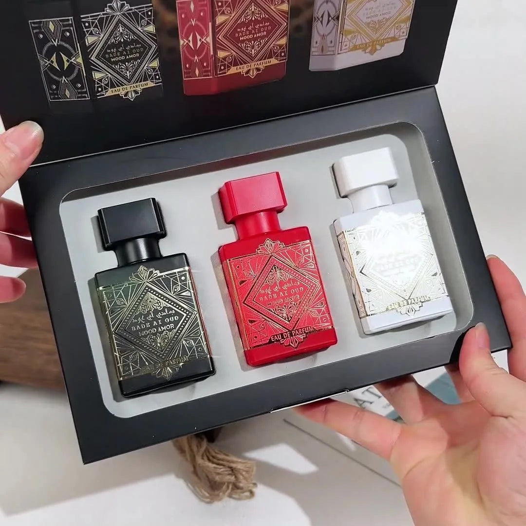 4 PCS/Set Men's Perfume Gift Set 3x30ml Long Lasting Woody Citrus Ocean Eau De Toilette Spray for Daily Work Dating Casual Use