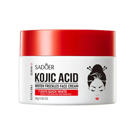 SADDER Kojic Acid Face Cream for Dark Spots Freckles Skin Care with Vitamin C, Whitening Treatment, Overnight Repair Moisturizer