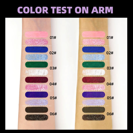 QIBEST Double Headed Diamond Glitter Mascara Long Lasting Colored Mascara Eyelashes Pink Blue Red Voluminous Waterproof Mascara