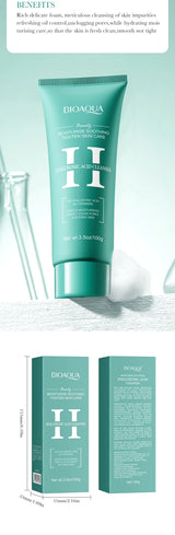 BIOAQUA Hyaluronic Acid Facial Cleanser Moisturizing Face Wash Foam Anti-aging Face Cleanser Facial Skin Care Products