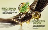 Rosemary Hydrolyzed Keratin Shampoo and Conditioner Set for Damaged Hair, Nourishing Hair Care for Soft, Smooth, Strong Hair