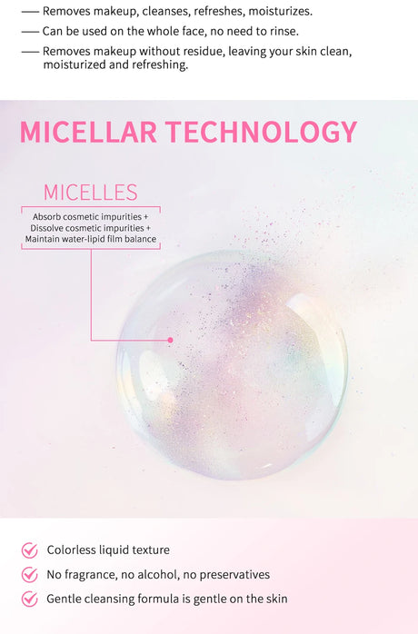 100ml Garnier Micellar Water Hydrating Facial Cleanser Deep  Makeup Remover Cleaning Water Refresh Hydrate Cleansing Skin