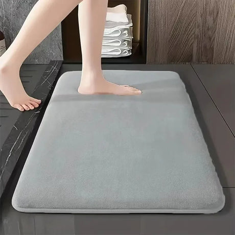 Coral Velvet Absorbent Quick Drying Door Mat Solid Color Bathroom Mat Bathroom Floor Mat Door Mat Household Non Slip Foot Mat