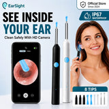 Visual Ear Wax Remover 1080P HD Camera USB-C Rechargeable Ear Cleaner IP67 Waterproof Otoscope with 6 LED Lights for Adults Kids