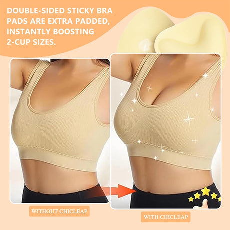 Double-Sided Sticky Bra Pads Women Summer Ultra Instant Push Up Bra Pads Reusable Padded Inserts Strapless Lift For Swimsuit