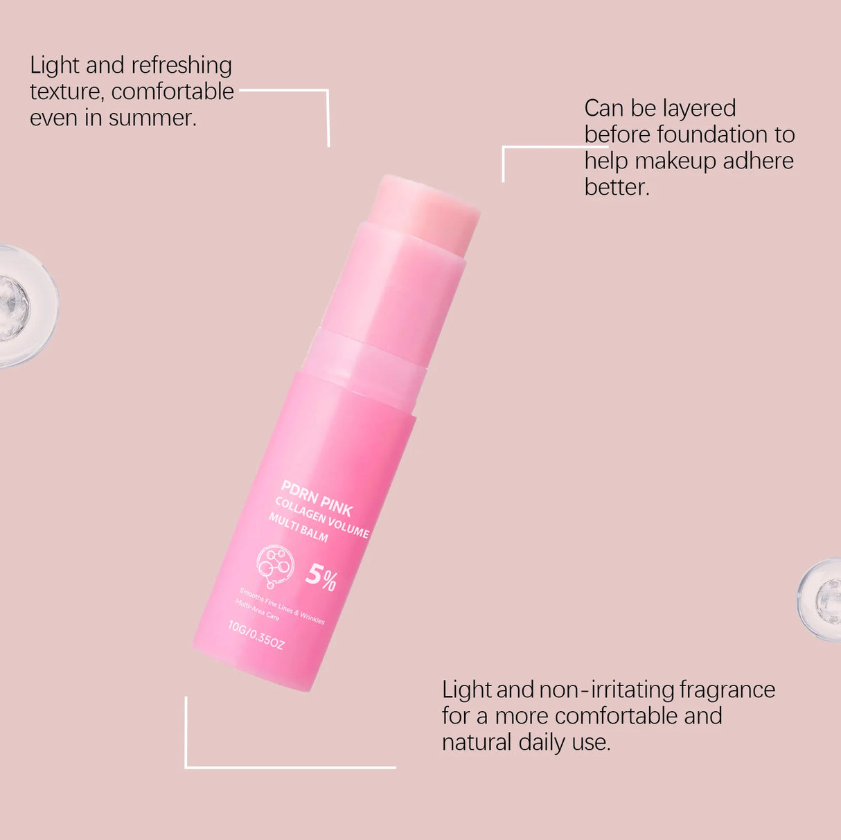 PDRN Pink Collagen Volume Multi Balm Collagen Hydrating Stick for Face, Neck, Under Eyes, Lips, Lines Care Plumping&Firming Skin
