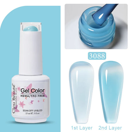 Clou Beaute Jelly Color UV Gel Manicure Summer Pink Nude Gel Nail Rainbow Nail Supplies For Professionals Semi-permanent Varnish