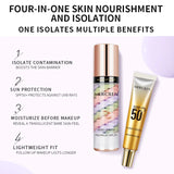 Mercilen Three-Color Isolation Makeup Primer Set, Containing Hyaluronic Acid, Plant Squalane, and Pearl Extract for Oil Control and Moisturizing, Minimizing Visible Pores, Long-Lasting Hydration and Radiance, and Long-Lasting