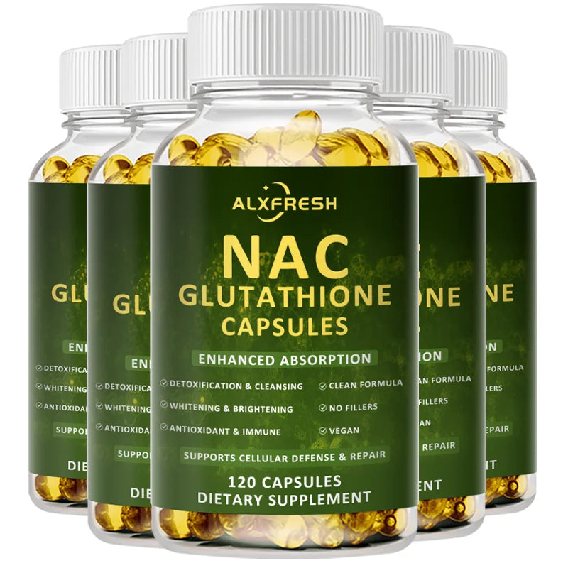 Premium NAC + Glutathione Complex Detox & Antioxidant Boost with Vitamin C | Liver Support, Immune System Health Supplement