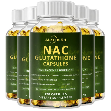 Premium NAC + Glutathione Complex Detox & Antioxidant Boost with Vitamin C | Liver Support, Immune System Health Supplement