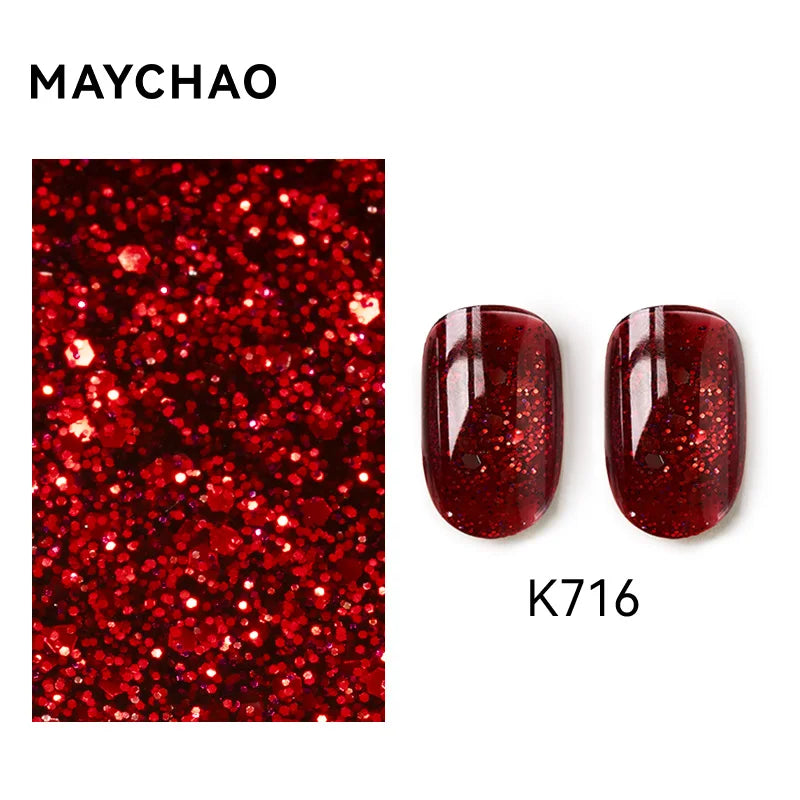 MAYCHAO Cat Eye Magnetic Gel Nail Polish Glitter Effect Semi Permanent Soak Off UV Gel Varnish Manicure For Nail Art