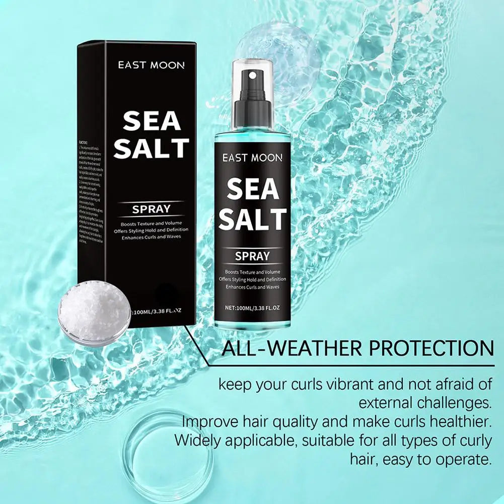 100ml Sea Salt Curling Spray for Hair,Natural Kelp & Red Algae Extract, Natural Texture & Volume, Creates Beachy Curls & Texture