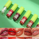 Water gloss mirror oily lip gloss lipstick with long-lasting color retention and non stick cup nude color lip essential oil