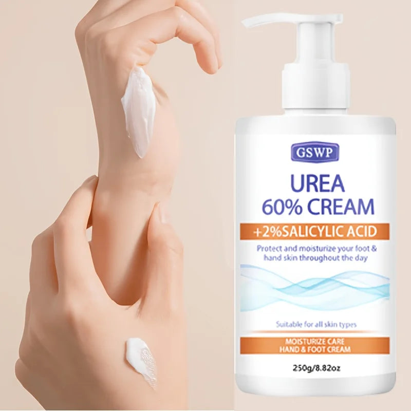 GSWP 60% Urea Moisturising Hand and Foot Cream, Containing Salicylic Acid, Protects and Nourishes Hands and Feet. 250g/500g