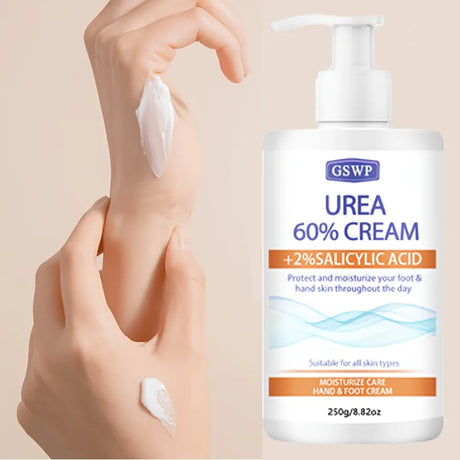 GSWP 60% Urea Moisturising Hand and Foot Cream, Containing Salicylic Acid, Protects and Nourishes Hands and Feet. 250g/500g