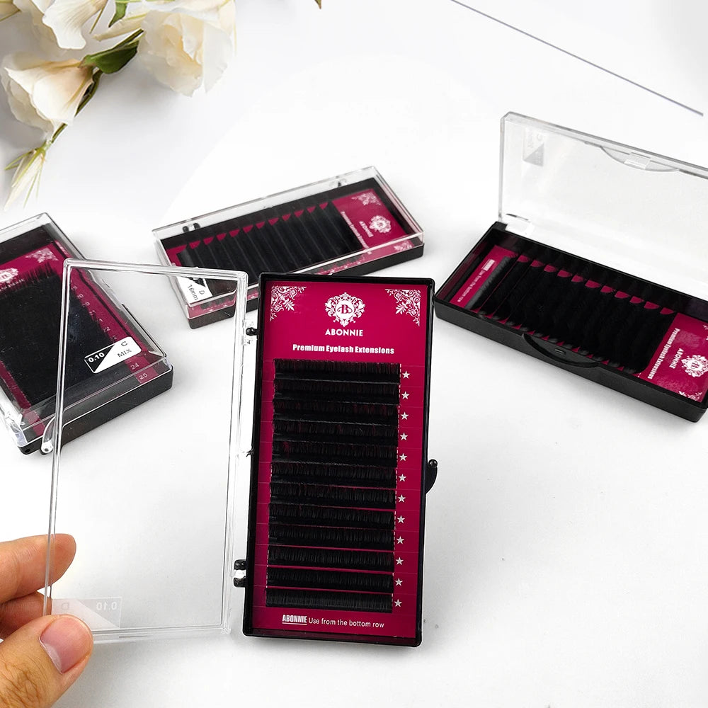 Abonnie B/C/CC/D Classic Individual Eyelashes Extensions Fluffy Volume Lashes Supply All Size Cilios L
