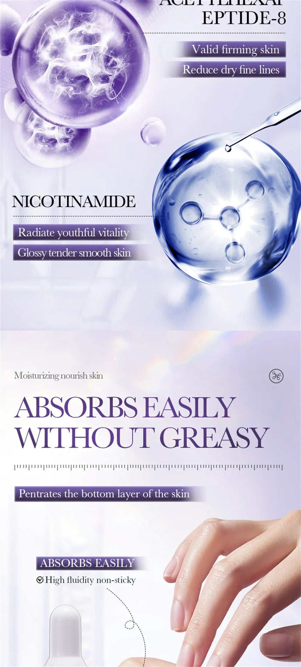 Instant Wrinkle Remover Face Serum Lifting Firming Fade Fine Lines Anti-aging Essence Whitening Brighten Nourish Skin Care