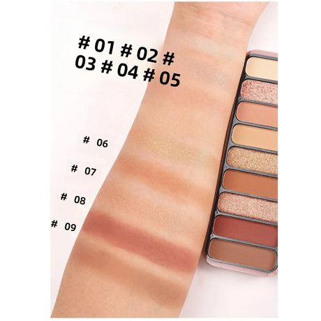 Desert Rose 9 Color Eyeshadow Palette High Pigment Matte Mineral Waterproof Long Lasting Natural Earthy Tones Makeup