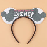 2026 Disney Trip Mickey Ears Headband For Girls Sequin Castle Bow Hairband Cartoon Character Cosplay Hair Accessories Kids Party