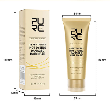 PURC 8 Seconds Magic Hair Mask Keratin Straightening Repair Damaged Frizy Treatment Soft Smoothing Professional Hair Care Cream