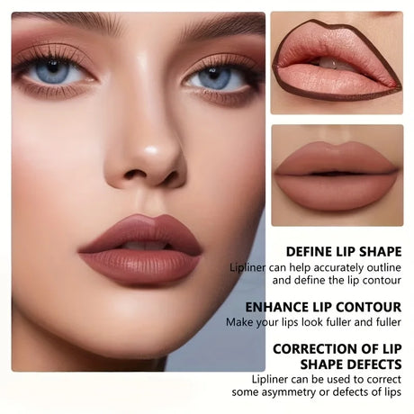 6pcs/Set Lip Liner Set & Long Lasting Matte Waterproof Lipstick Lipliner Lipstick Set Women Lips Makeup Cosmetics