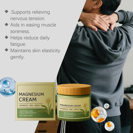 Magnesium Cream for Muscle & Nerve-Relief Moisturizing Body Massage Creambody Care and Moisturizing 2-in-1 Daily Care