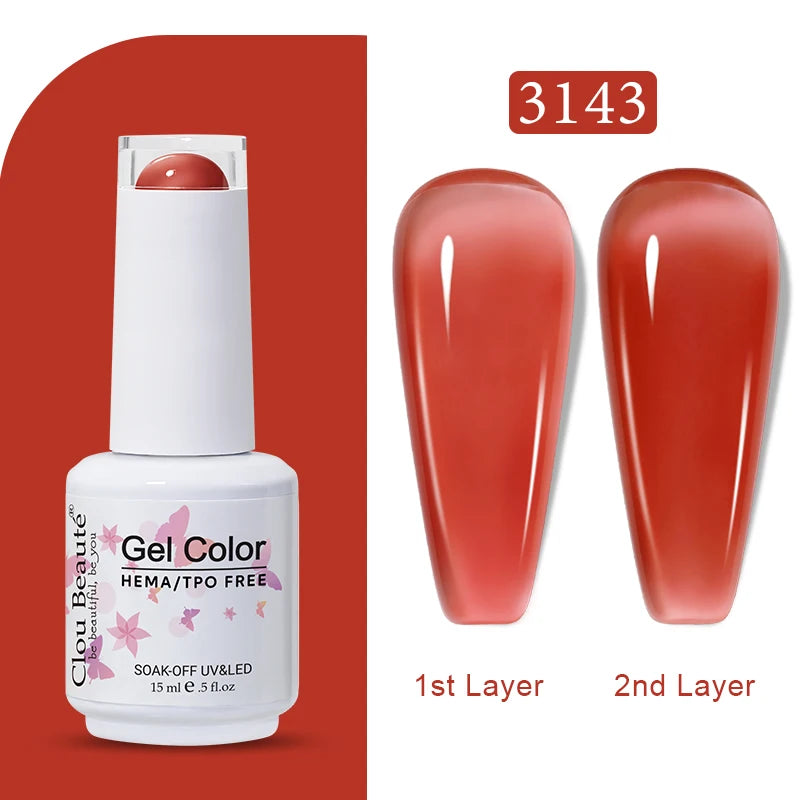 Clou Beaute Jelly Color UV Gel Manicure Summer Pink Nude Gel Nail Rainbow Nail Supplies For Professionals Semi-permanent Varnish