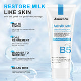 Amococo 2Pcs B5 Salicylic Acid Face Wash 100ml Oil Control Cleanser Deep Pore Foaming Wash for Oily Acne Prone Skin