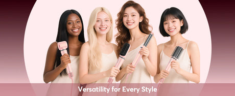 5 in 1 Air Wrap Hair Styler Frizz-Free Auto Wrap Curler, High-Speed Hair Dryer, Straightening & & Blow Dryer Brush for Styling