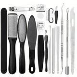 Stainless Steel Pedicure Tool Set Foot Care Kit Foot File Callus Remover Dead Skin Trimming Supplies For Home Personal Foot Spa Daily Maintenance