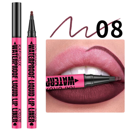 Lip Liner Waterproof, Sweatproof, Matte Multi-color Correcting Liquid Lipstick Pen Sexy Red Brown Lip Makeup for Women Gifts