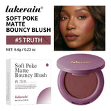 Lakerain Soft Poke Matte Blush Fresh Silky-smooth Skin Finish Long Lasting Luminosity Moisturizing Natural Matte Bouncy Blusher