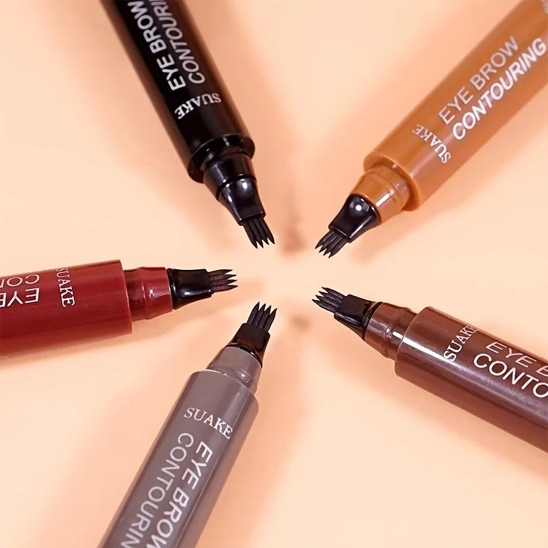 Four-Pronged Eyebrow Pencil, Four-End, Long-Lasting, Non-Smudged, Water-Resistant, Anti-Smudged Eyebrow Pencil