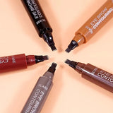Four-Pronged Eyebrow Pencil, Four-End, Long-Lasting, Non-Smudged, Water-Resistant, Anti-Smudged Eyebrow Pencil