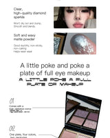 Faiccia 4-Color Mojito Eyeshadow Palette - Earth Pink Brown, Glitter Matte, Brightening, Perfect for Daily & Party Looks