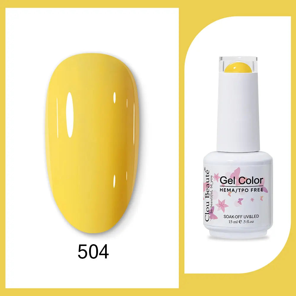 Clou Beaute Gel Color Hema TPO Free 15ml Gel Nail Varnish Soak Off UV Gel Polish Nail Art Manicure Lacquer Nail Art Jelly Gel