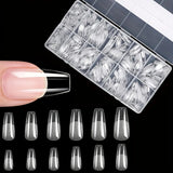 600 Pieces of Fake Nail Tips, Matte and Semi-Matte Effect, Almond French Coffin Shape, Stiletto Oval Square Shape, Thickened Fingertips at the Front