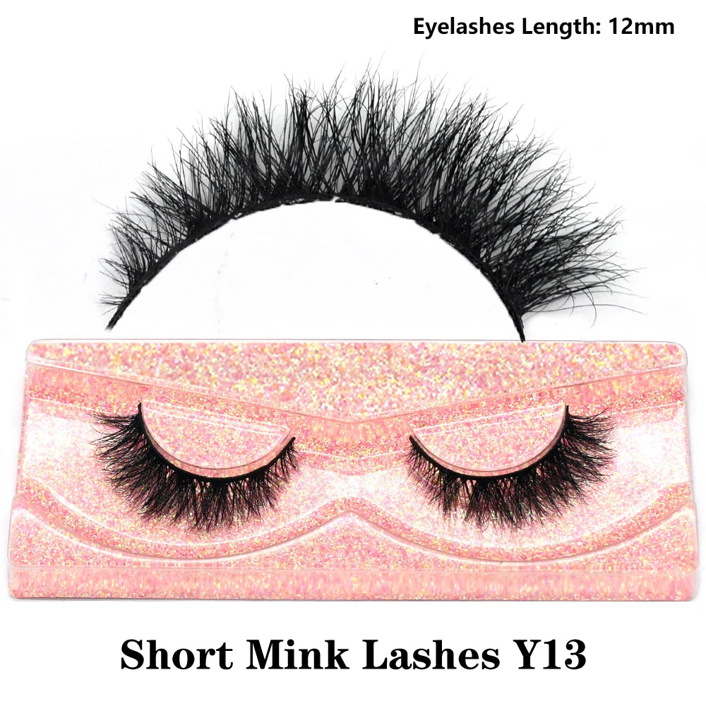 Half Lashes Mink Eyelashes Fluffy Soft False Eyelashes Wispy Cross Mink Eye Lashes Natural Short Mink Eyelash Extension Makeup